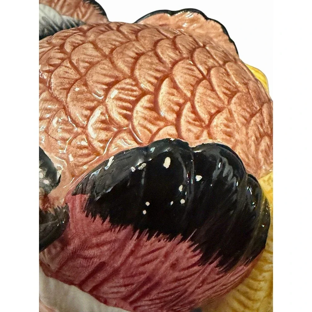Vtg Ceramic Turkey Refillable Soap Dispenser Fall Decor Missing Pump Tube Read